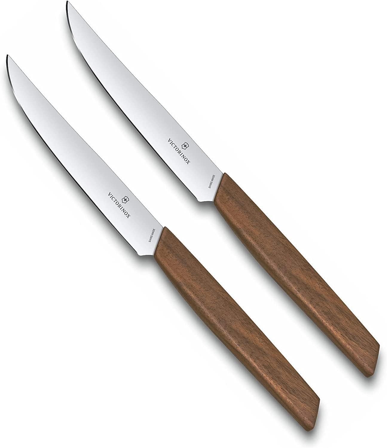 Victorinox 6.9000.12G Swiss Modern 2-Piece Steak Knife Set, 5, Walnut Wood