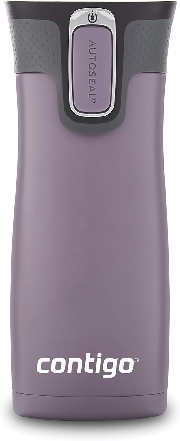 West Loop Stainless Steel Vacuum-Insulated Travel Mug with Spill-Proof Lid, Keeps Drinks Hot up to 5 Hours and Cold up to 12 Hours, 16oz Dark Plum