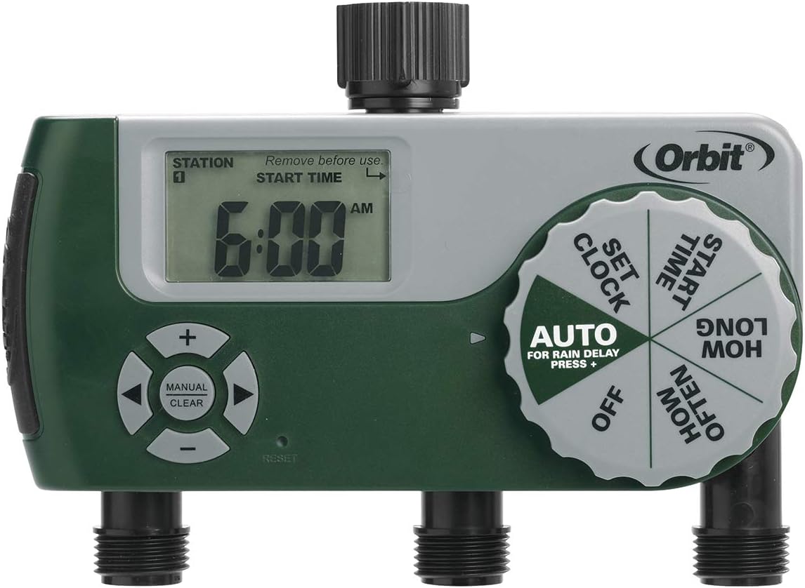 Orbit 56082 3-Outlet Hose Watering Timer, Green (3 Outlet)