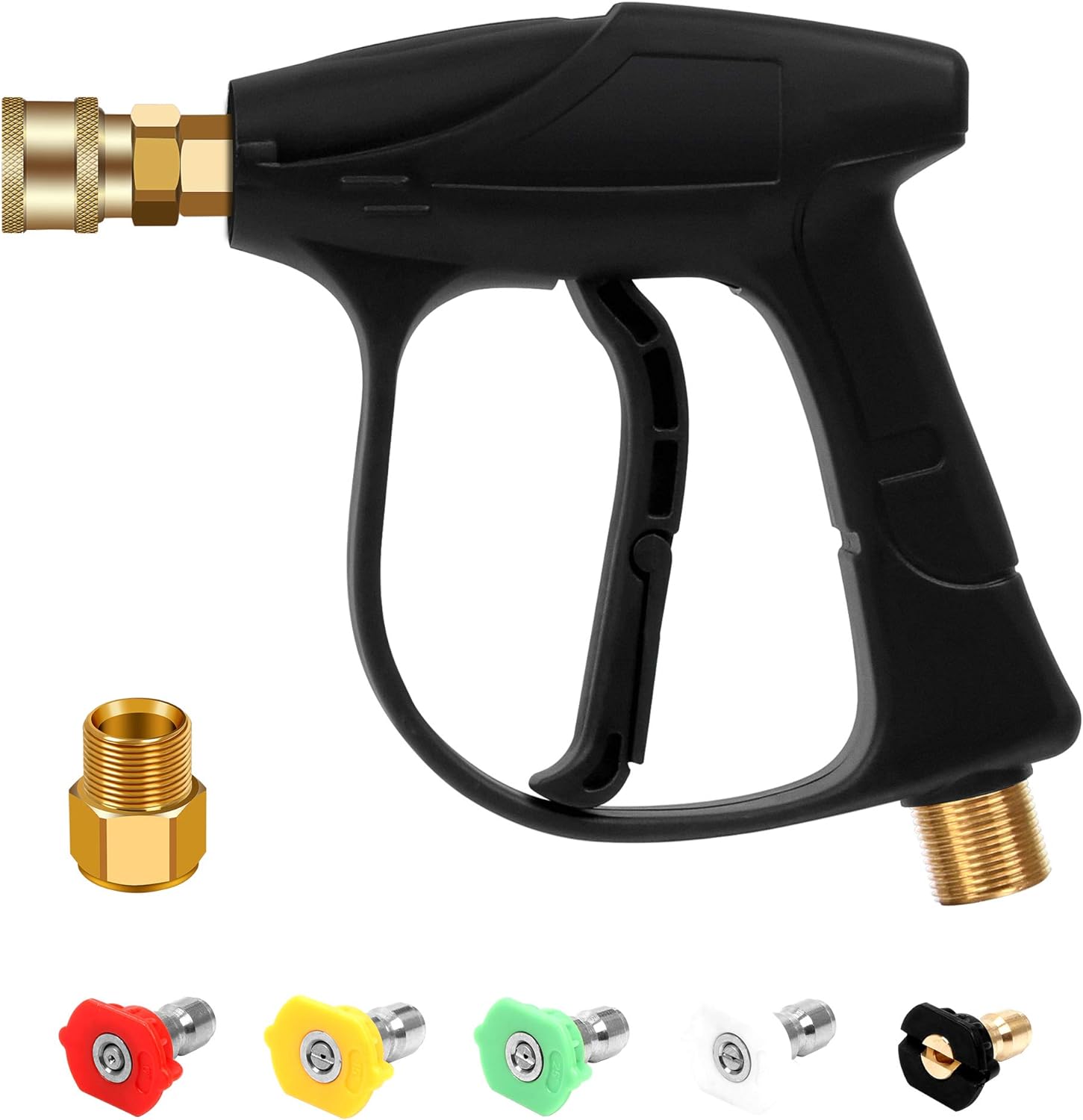 BEETRO High Pressure Washer Gun 4350PSI, Car Washer Gun with 5 Nozzles and M 22 Brass Coupler for Pressure Power Washers