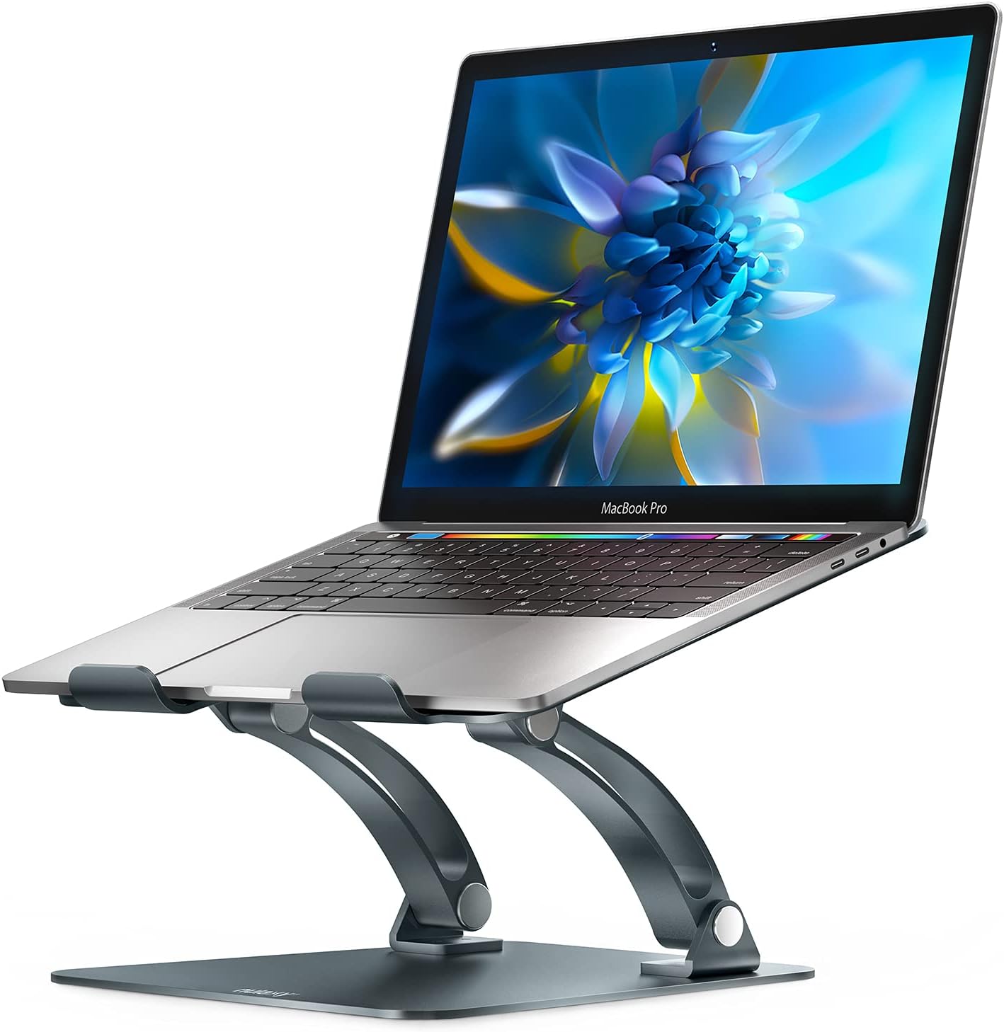 Nulaxy Laptop Stand, Ergonomic Height Angle Adjustable Laptop Riser Holder Compatible with MacBook, Air, Pro, Dell XPS, Samsung All Laptops 11-17, Supports Up to 22 Lbs-Space Grey