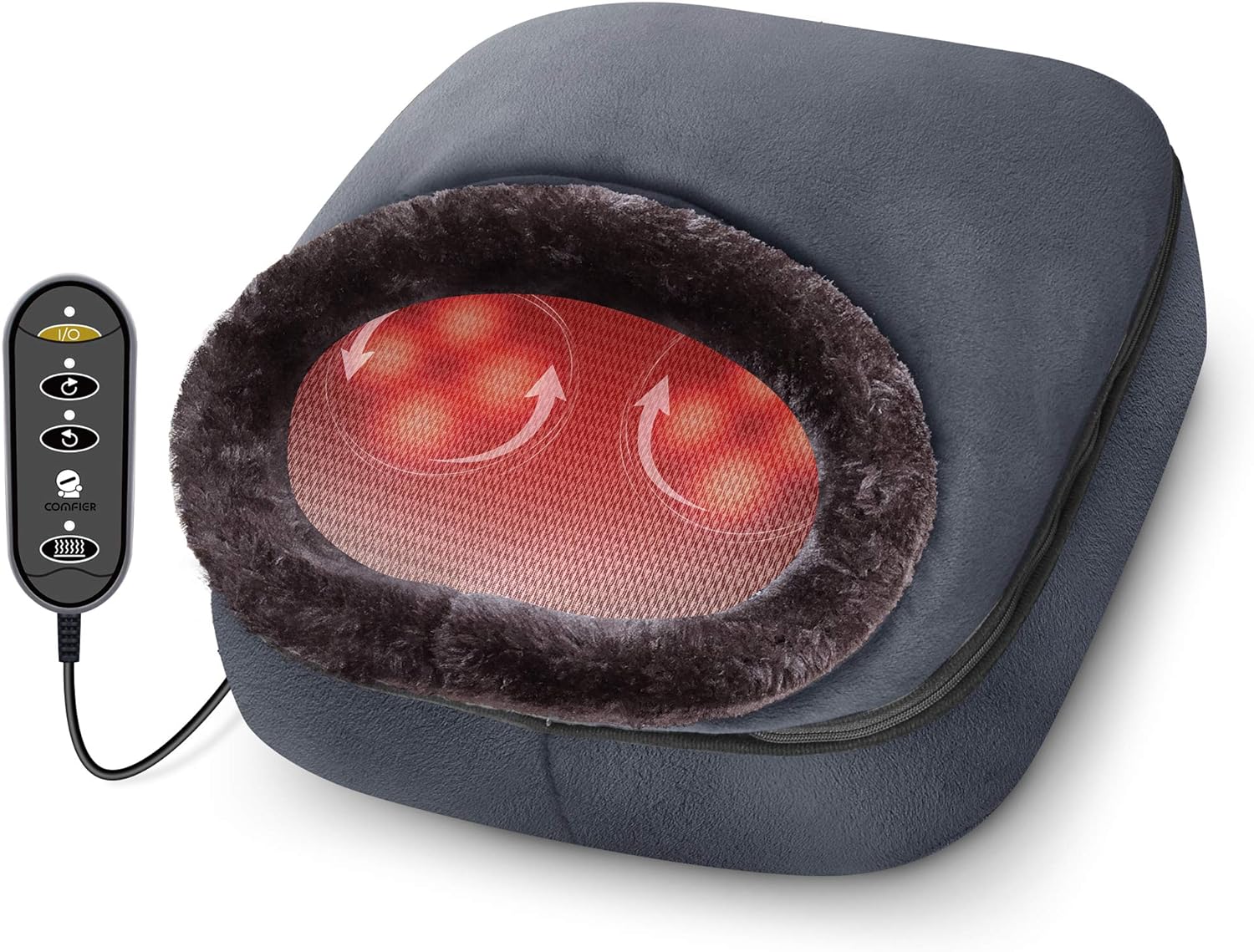 COMFIER Shiatsu Foot Massager with Heat- Kneading Back Massager with Heating Pad, Heated Foot Warmer, Electric Feet Massager Machine for Plantar Fasciitis,Neuropathy,Foot Stress Relief