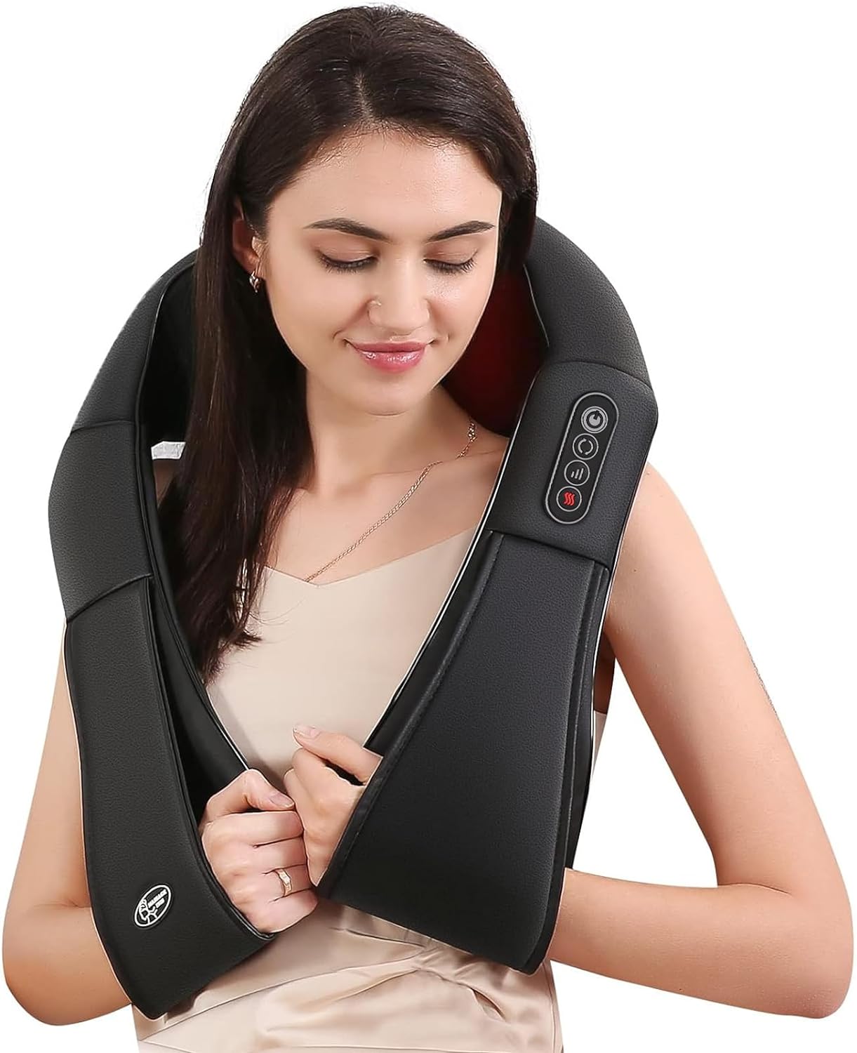 Careboda Shiatsu Neck and Back Massager with Soothing Heat, Electric Shoulder Massage 8 Nodes Deep Tissue 3D Kneading Massages for Pain Relief, Best Christmas Gifts for Man, Woman, Friends, Parents