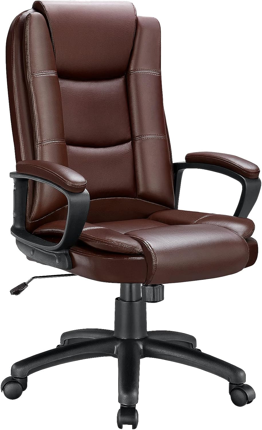 OFIKA Office Chair Computer Desk Chair Gaming - Ergonomic High Back Cushion Lumbar Support with Wheels Comfortable Black Leather Racing Seat Adjustable Swivel Rolling Home Executive (Brown)