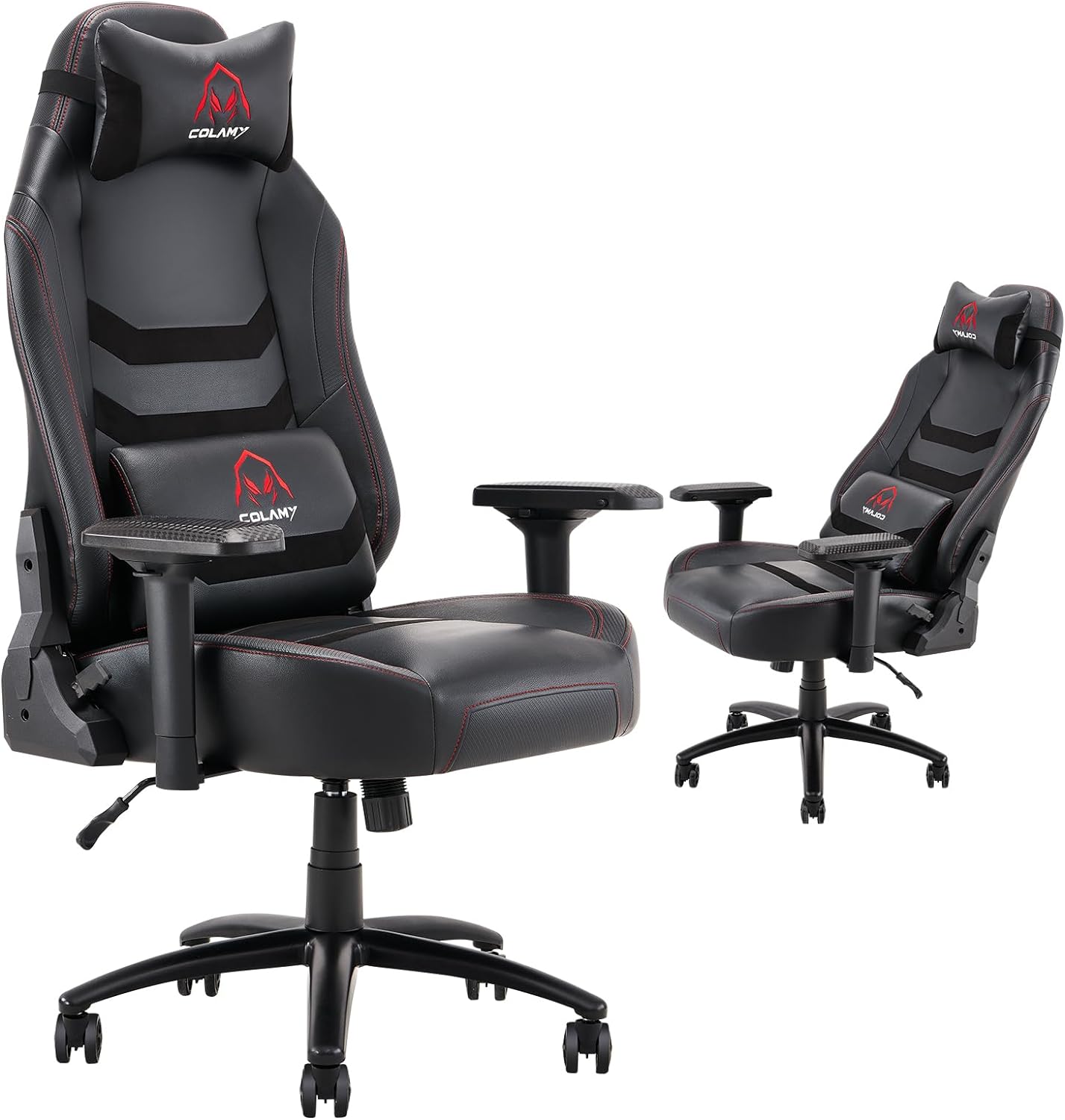 COLAMY Big and Tall Gaming Chair 400lbs-Racing Style Computer Gamer Chair,Ergonomic Office PC Chair with Thick Seat, Reclining Back, 4D Armrest for Adult Teens, 91311-Black