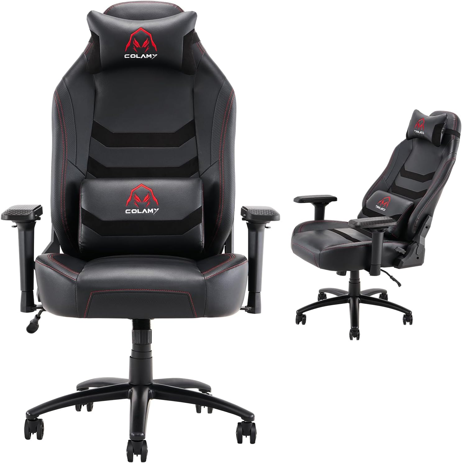 Big and Tall Gaming Chair 400lbs-Racing Style Computer Gamer Chair, Ergonomic Leather Executive Office Chair, High Back PC Chair with Wide Seat, Adjustable 4D Armrest for Adult Teens-Black