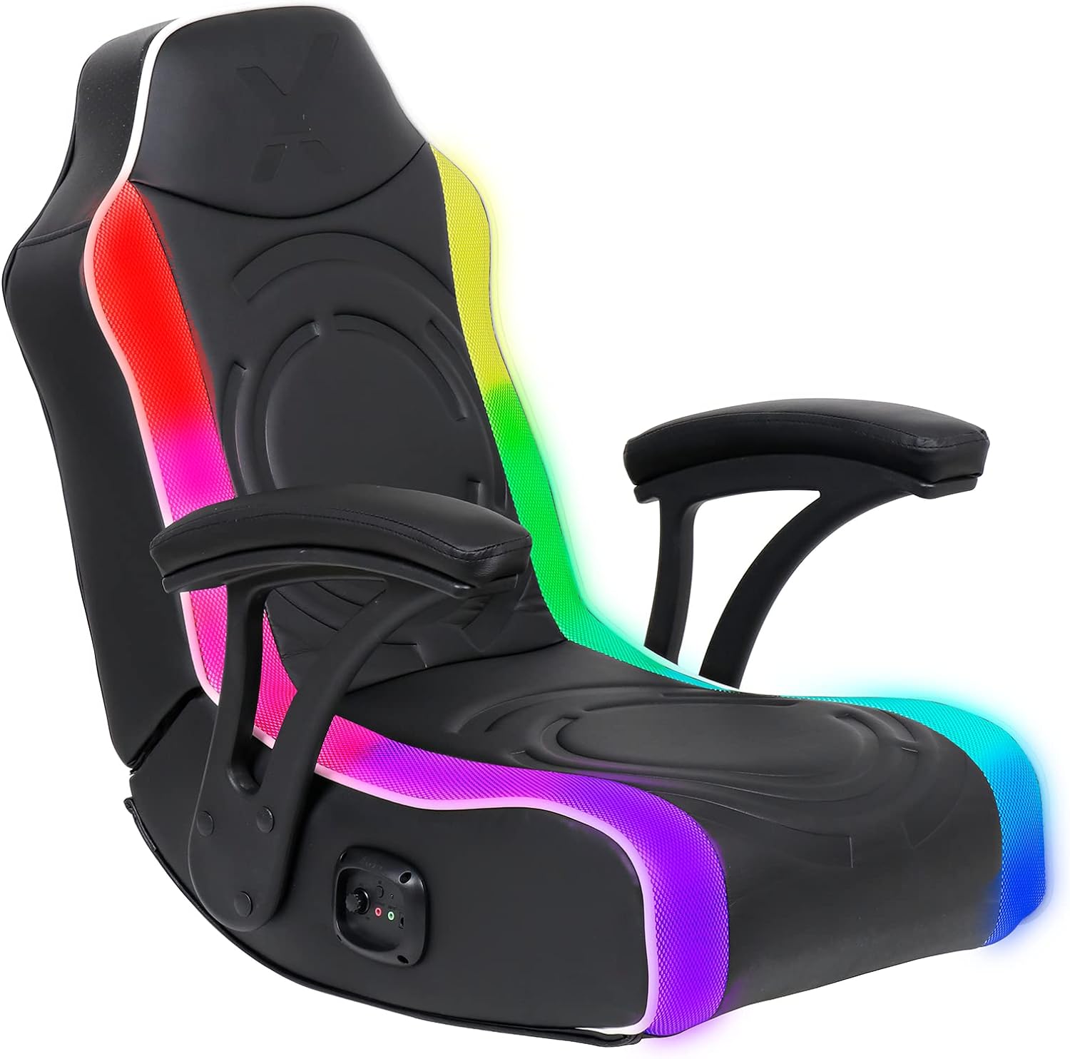 X Rocker RGB LED Gaming Chair, Color Changing with Headrest Mounted Speakers, 2.1 Bluetooth, Bonded Faux Leather, for PC or Video Gaming