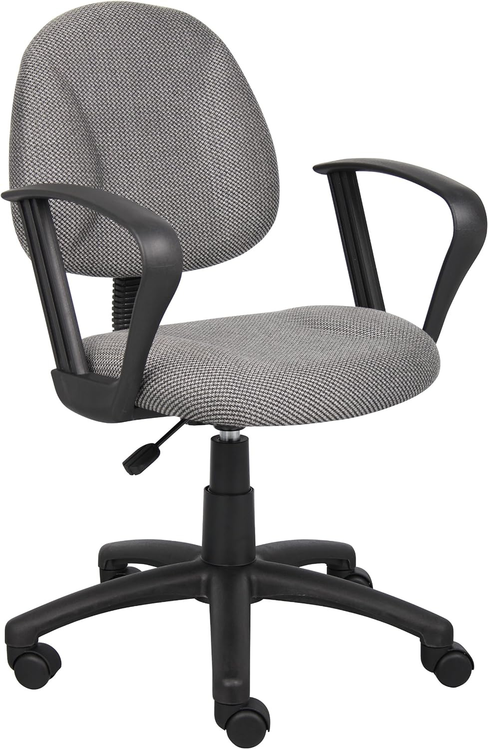 Boss Office Products Perfect Posture Delux Fabric Task Chair with Loop Arms in Grey