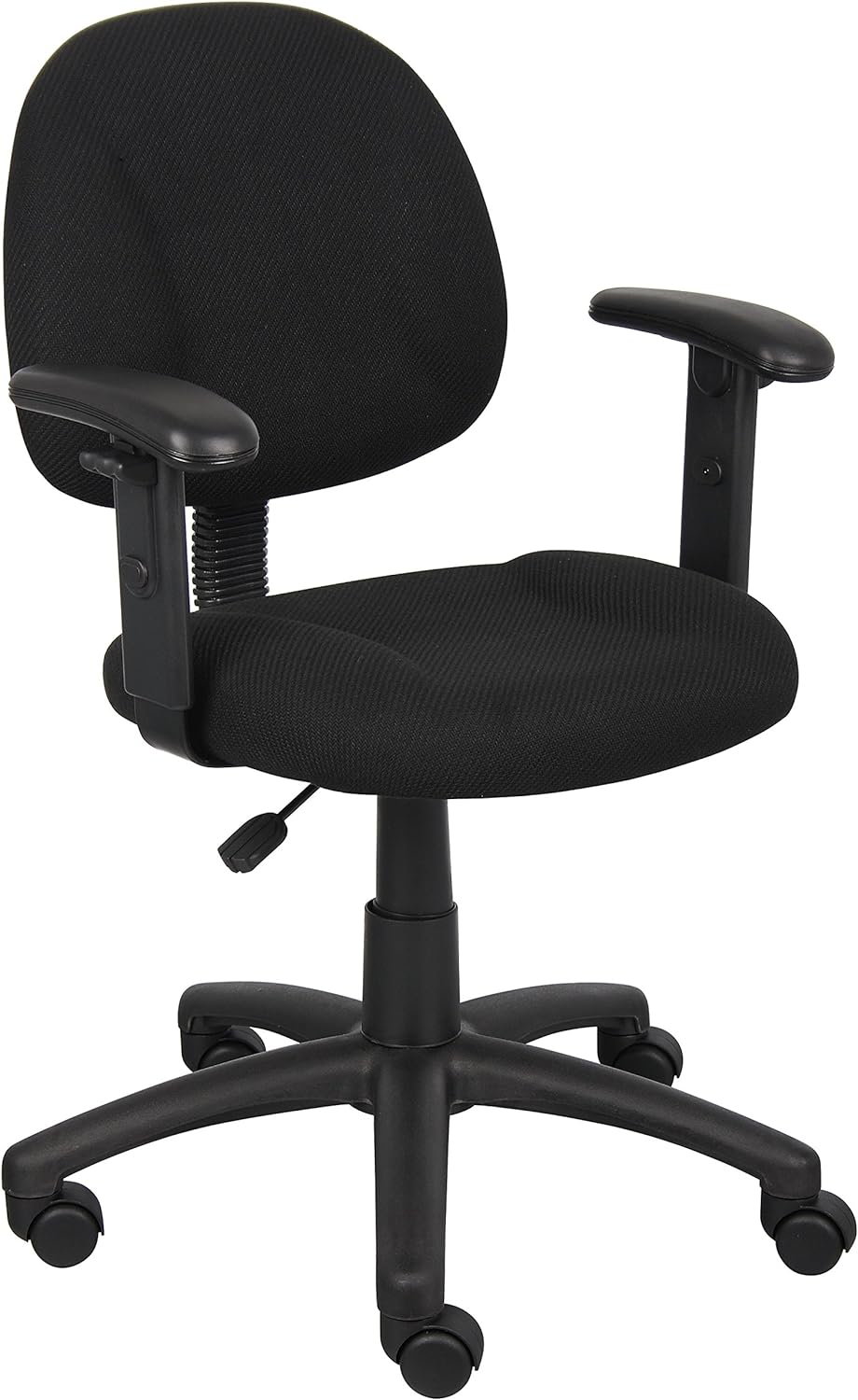 Boss Office Products Perfect Posture Delux Fabric Task Chair with Adjustable Arms in Black