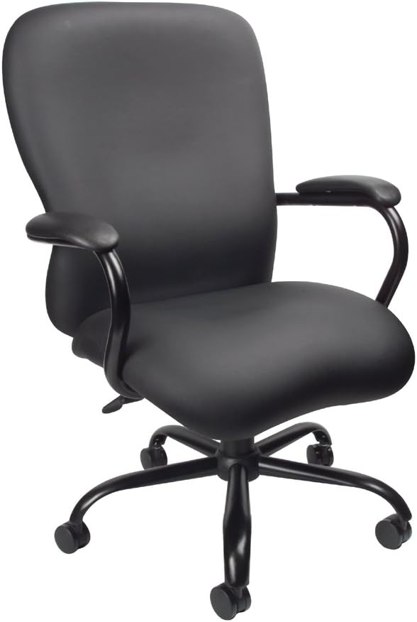 Boss Office Products Heavy Duty CaressoftPlus Chair with 350 lbs weight Capacity in Black