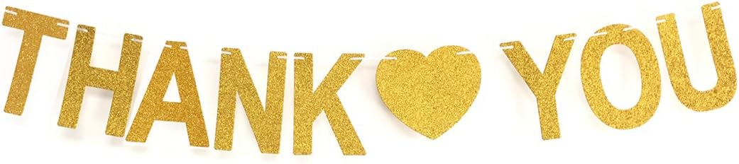 Gold Glittery Thank You Banner Thanksgiving Sign Wedding Bunting Banner Home Decorations Garland Photo Booth Props