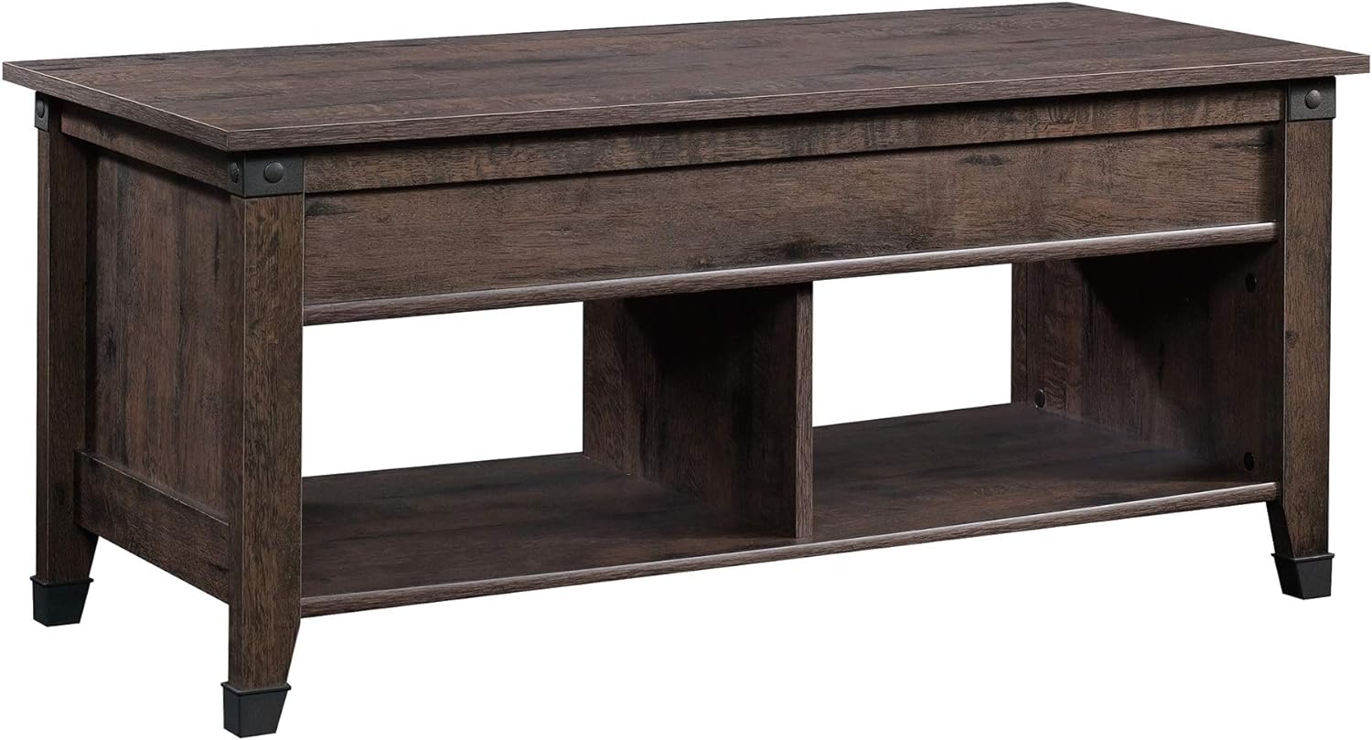 Sauder Carson Forge Lift-Top Coffee Table, Coffee Oak finish