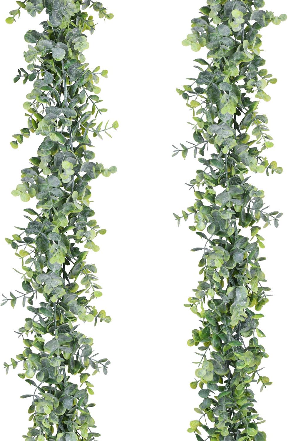 Lvydec 2 Pack Artificial Eucalyptus Garland, Fake Eucalyptus Greenery Garland Wedding Backdrop Arch Wall Decor, 5.5 Feet/Strand Fake Hanging Plant for Table Festival Party Decoration