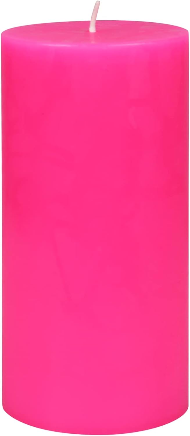 Pillar Candle, 3 by 6-Inch, Hot Pink