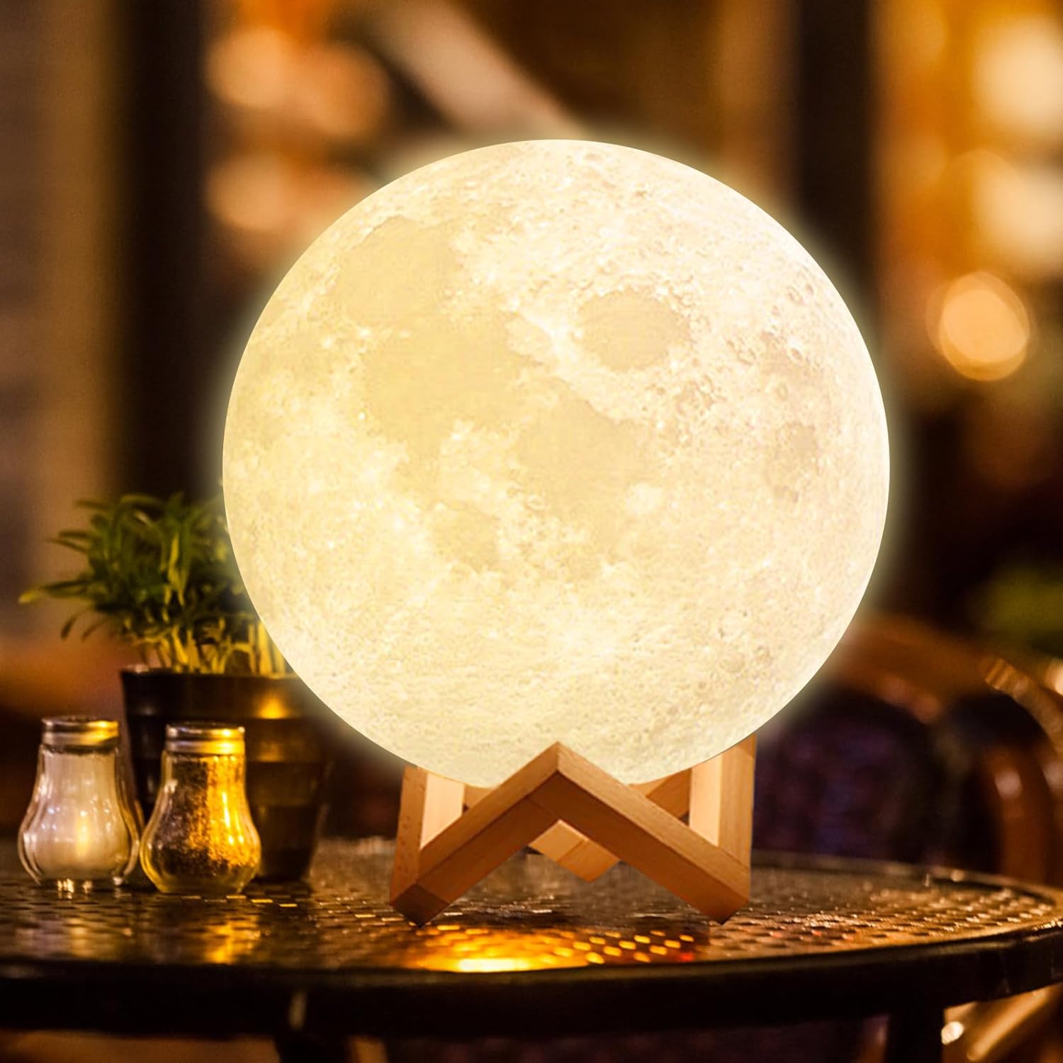 Rechargeable Moon Lamp for Adult Kids 5.9inch, 3D Moon Lights for Bedroom, Unique Valentine Gifts for Her, Suitable as Kids Night Lights Bedroom Decorations