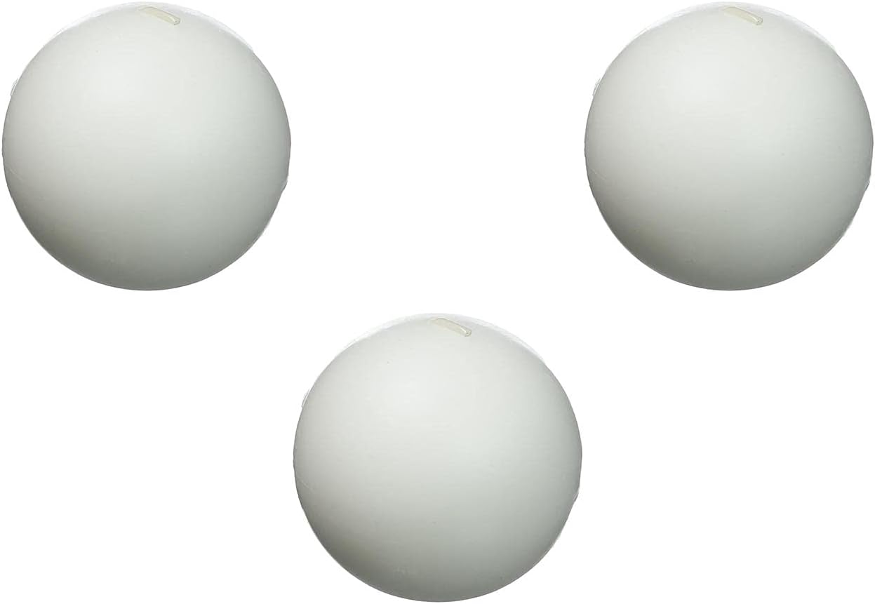 6-Piece Ball Candles, 3-Inch, White (Three Pack)