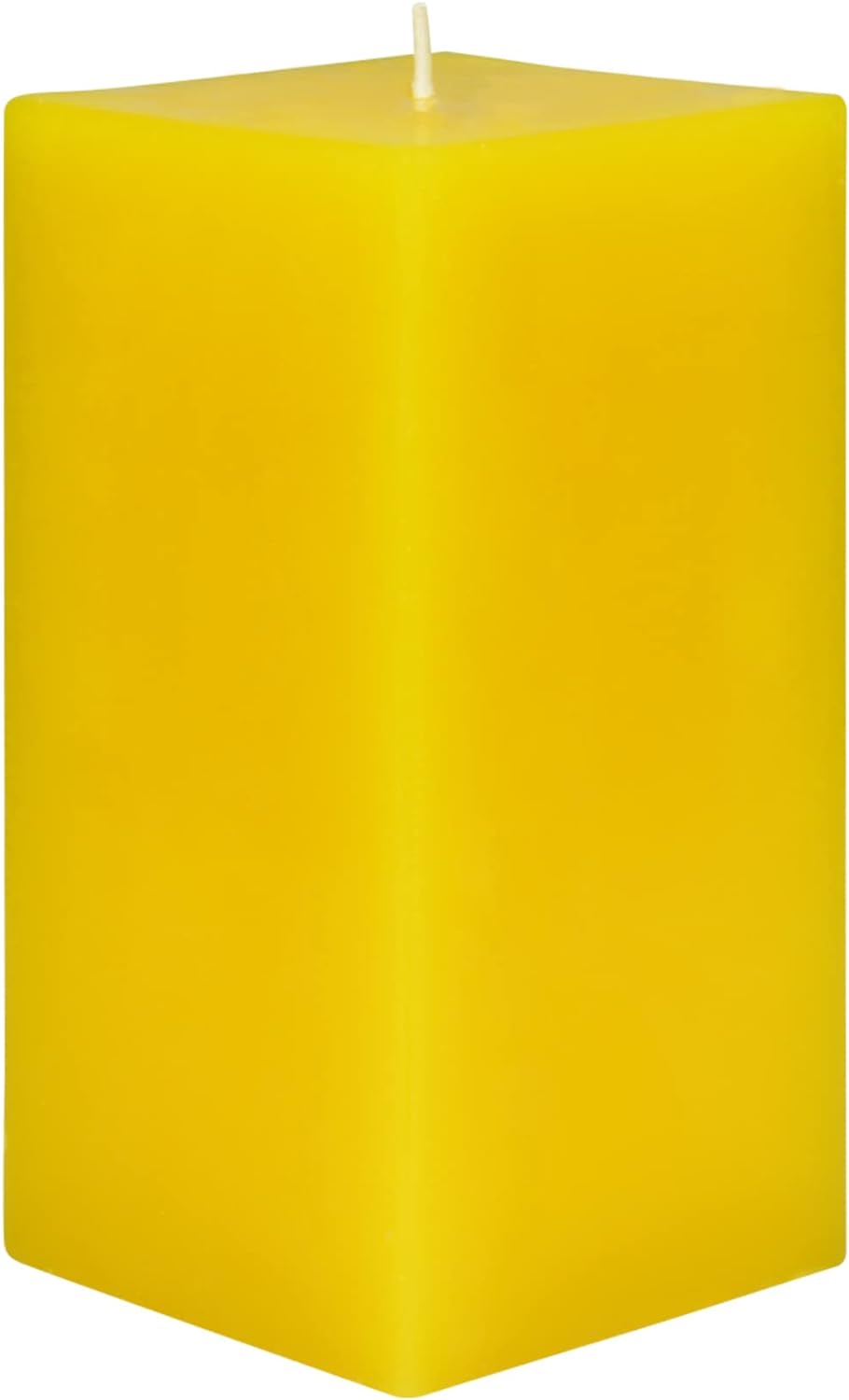 Pillar Candle, 3 by 6-Inch, Yellow Square