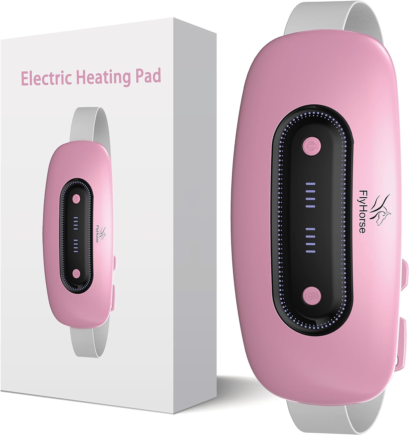 Electric Heating Pad, Portable Cordless Menstrual Heating Pad with 4 Heat Levels and 4 Massage Modes, Heating Pad for Cramps,Back Pain Relief (Pink)