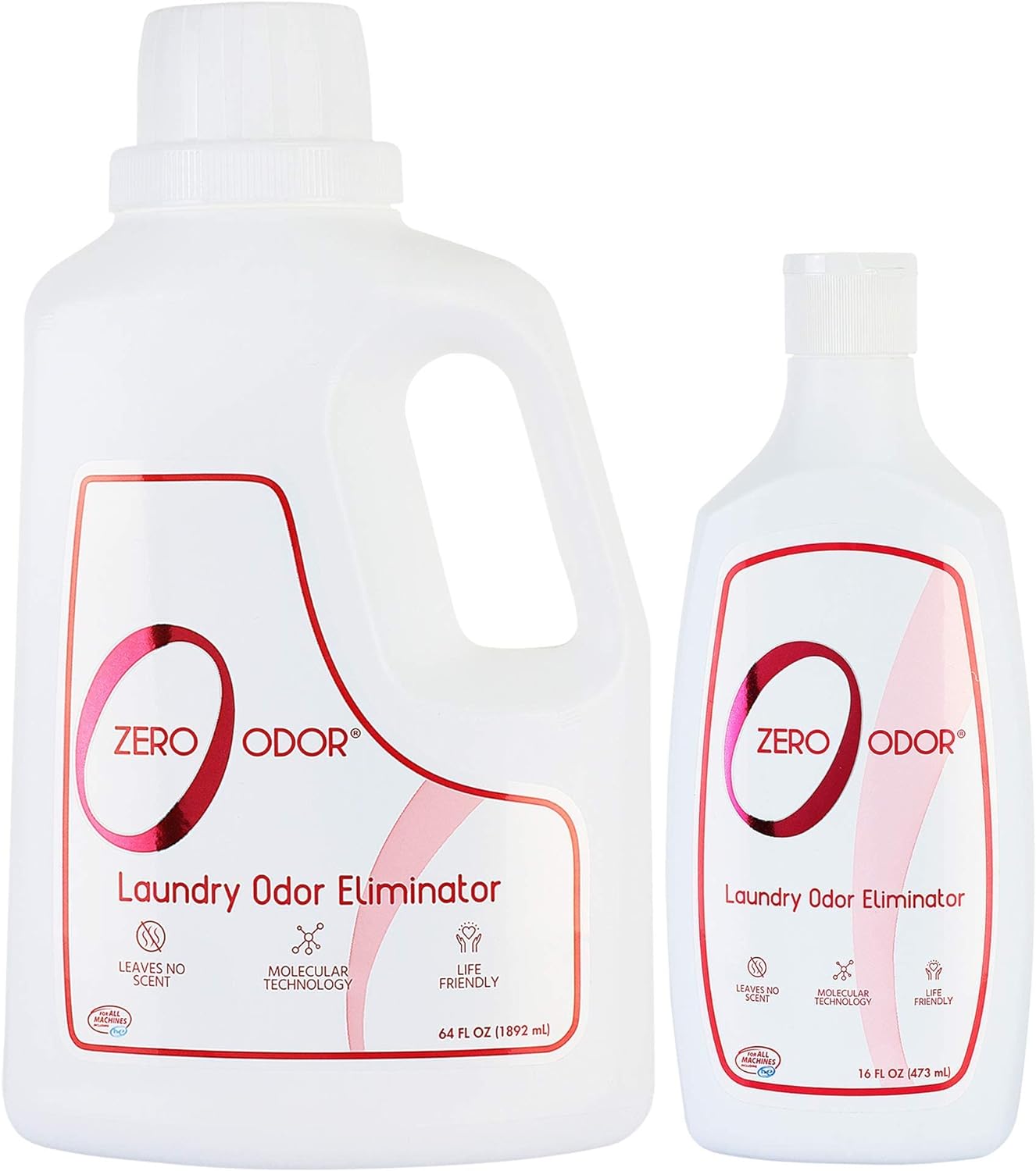 Zero Odor - Laundry Odor Eliminator & Deodorizer Bundle- Great for Pet Bedding & Sweaty Workout Clothes -(16 & 64-Ounce)