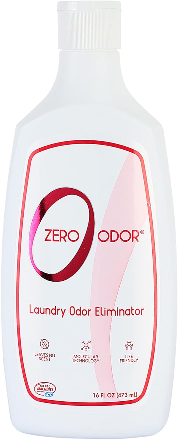 Zero Odor  Laundry Odor Eliminator - Permanently Eliminate laundry Odor  Patented Molecular Technology Best For Clothes, Towels & Linens, Shoes, Bags, Etc. - Smell Great Again, 16oz