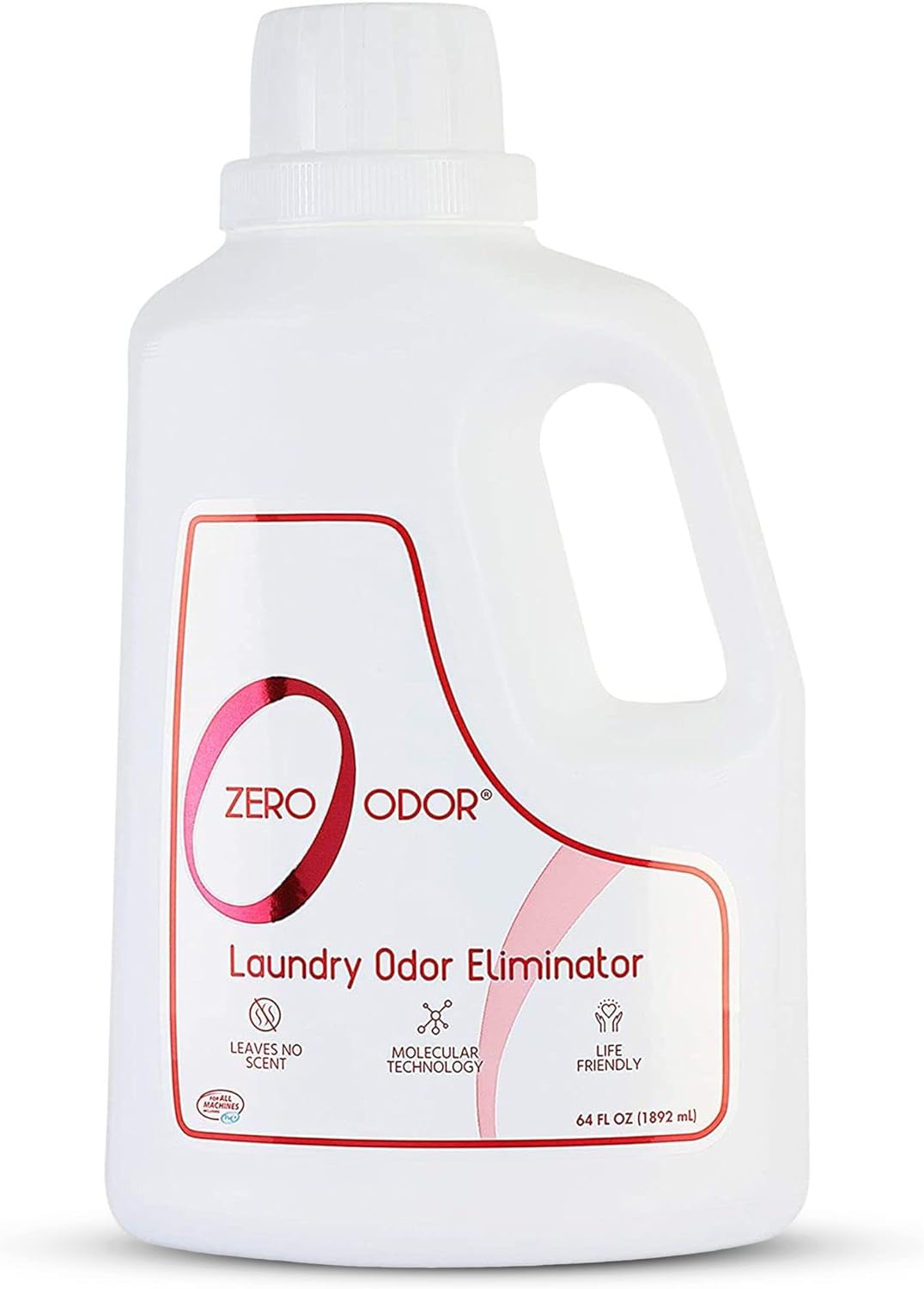 Zero Odor  Laundry Odor Eliminator  Patented Molecular Technology Best For Clothes, Towels & Linens, Shoes, Bags, Etc. - Smell Great Again, 64oz