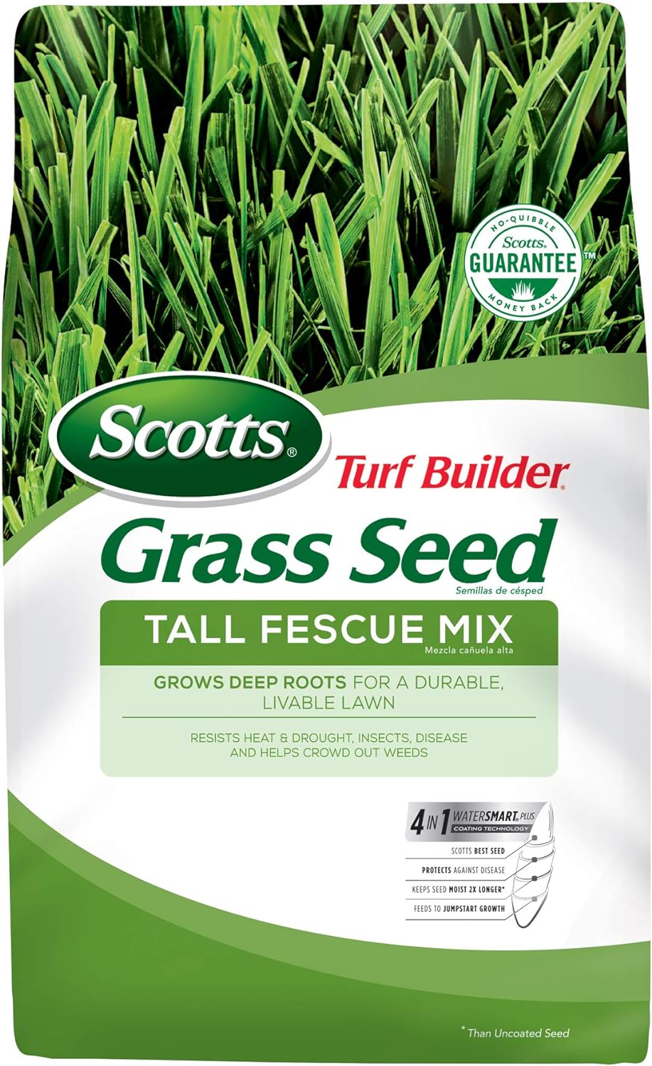 Scotts Turf Builder Grass Seed Tall Fescue Mix, Grows Deep Roots for a Durable, Livable Lawn, 3 lbs.