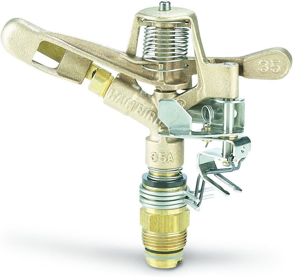 Rain Bird 35ADJTNTB Brass Impact Sprinkler, Adjustable 0 - 360 Pattern, 23' - 50' Spray Distance