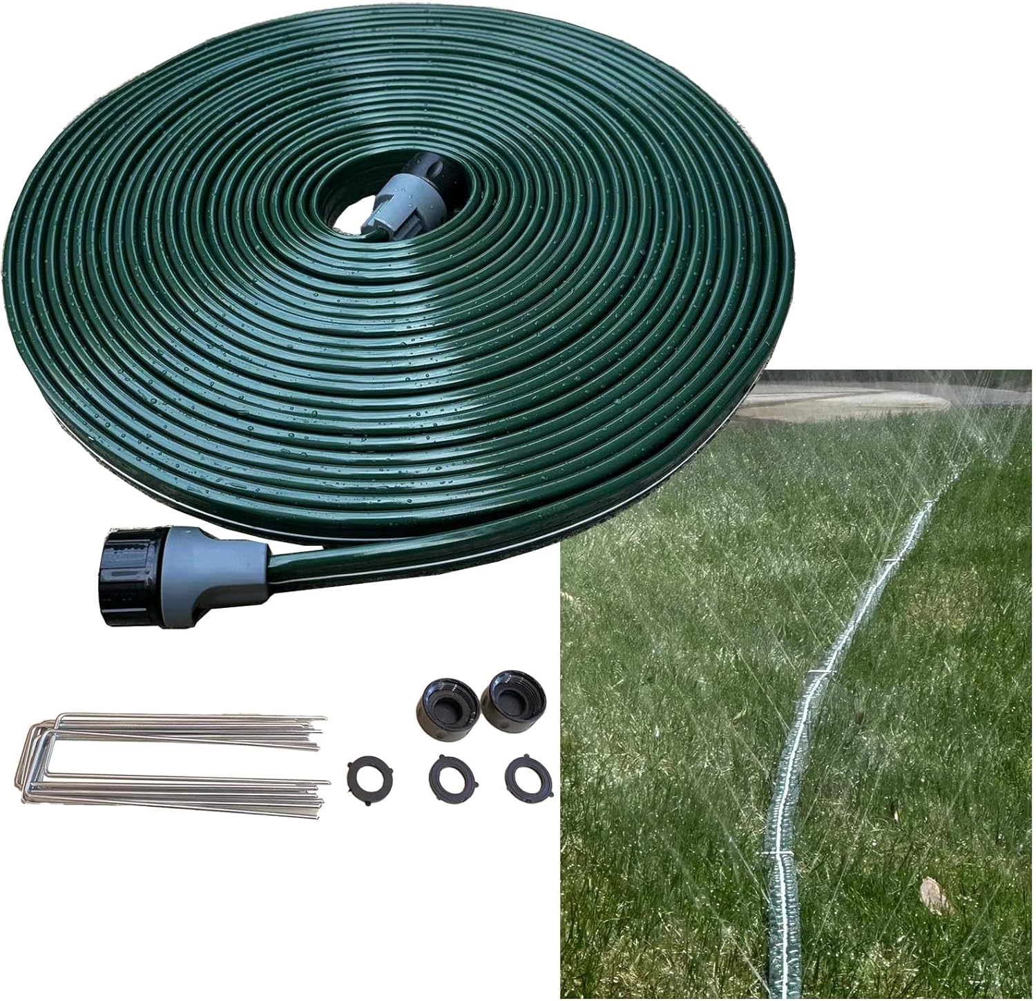 2024 Version Sprinkler Soaker Hose with holes - Heavy Duty Lightweight No-Kink 50FT Water Hose for Garden Hose, Hose sprinkler, Irrigation Hose, Watering Plants, Great Fun for kids and Dog