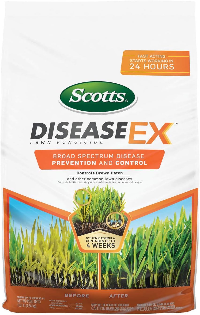 Scotts DiseaseEx Lawn Fungicide, Controls and Prevents Disease Up to 4 Weeks, Treats Up to 5,000 sq. ft., 10 lbs.