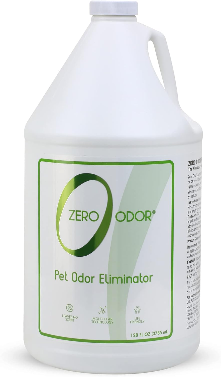 Zero Odor Pet Odor Eliminator - Air Cleaner, Purifier & Deodorizer - More Than an Air Freshener - Actually Eliminates Odors at a Molecular Level - Refill (128 Ounces)