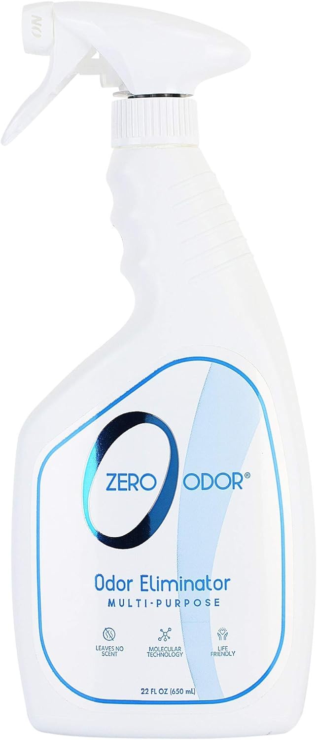 Zero Odor Multi-Purpose Odor Eliminator - Air & Surface Odor  Patented Technology Best for Bathroom, Kitchen, Fabrics, Closet- Smell Great Again, 22oz (Over 500 Sprays)