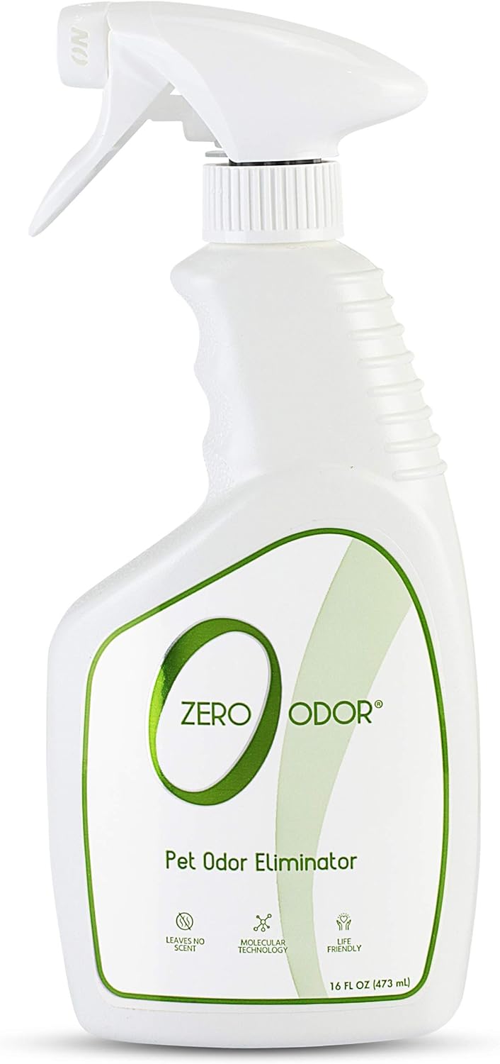 Zero Odor - Pet Eliminator Permanently Eliminate Air & Surface Odors  Patented Molecular Technology Best For Carpet, Furniture, Beds Smell Great Again (Over 400 Sprays Per Bottle)