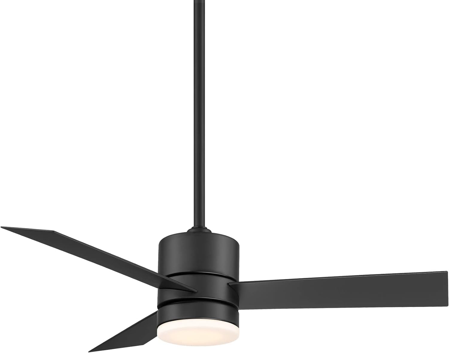 WAC Smart Fans San Francisco Indoor and Outdoor 3-Blade Ceiling Fan 44in Matte Black with 3000K LED Light Kit and Remote Control works with Alexa and iOS or Android App