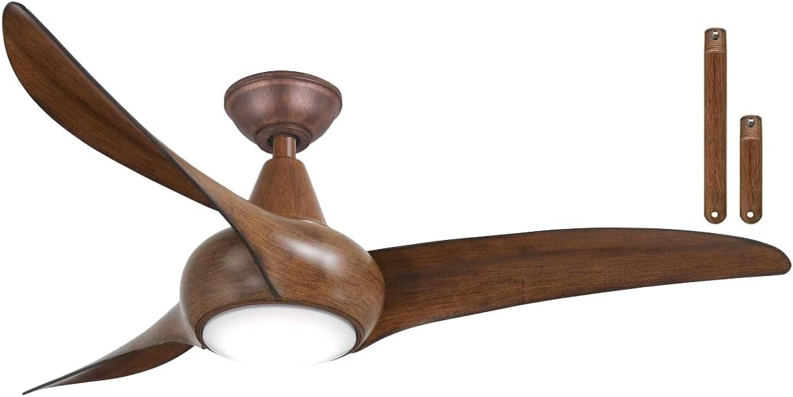 Minka Aire F845-DK Light Wave LED 44 Distressed Koa Low Profile Ceiling Fan with Light, Remote Control and 3.5 Inch Downrod