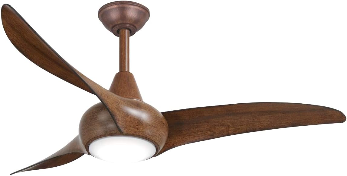 Minka-Aire F845-DK Light Wave 44 Ceiling Fan with LED Light and Remote Control in Distressed Koa Finish