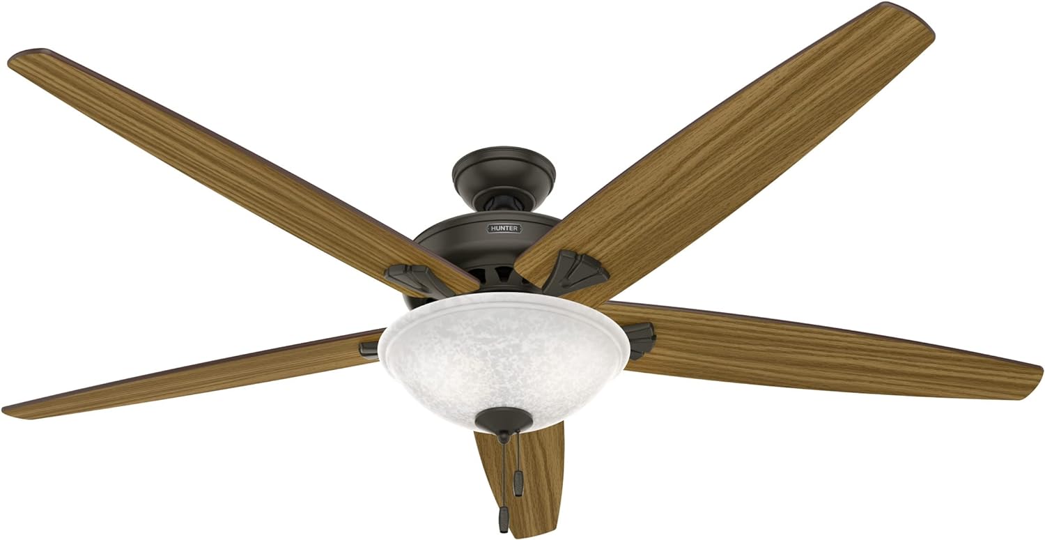 Hunter Fan Company 50472 Stockbridge Indoor Ceiling Fan with LED Light and Pull Chain Control, 70, New Bronze Finish