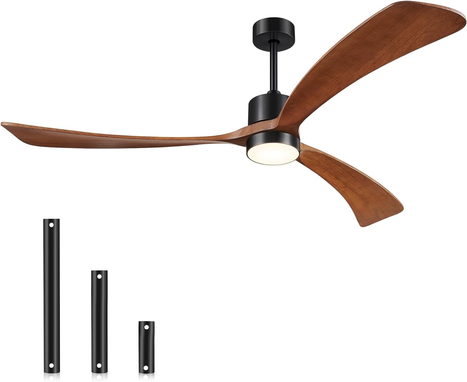 72 Inch Ceiling Fans with Lights and Remote Control, Outdoor Ceiling Fan with Light, 3 Downrods, ETL Listed, 3 Blades and 6 Speed Large Ceiling Fans Quiet DC Motor for Patios Farmhouse