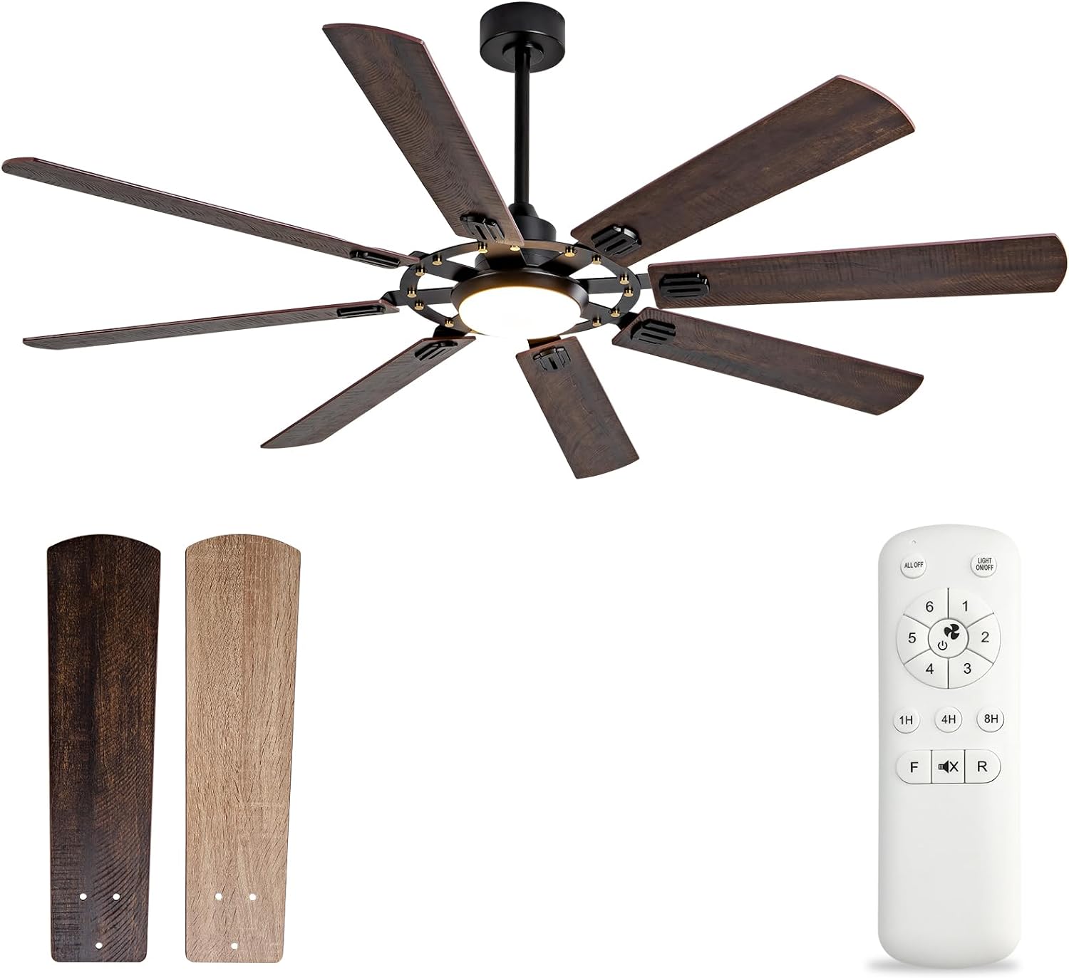 BOOMJOY 72 Ceiling Fans with Lights and Remote Control Outdoor Ceiling Fan with Remote Modern Ceiling Fan for Living Room Patio Bedroom