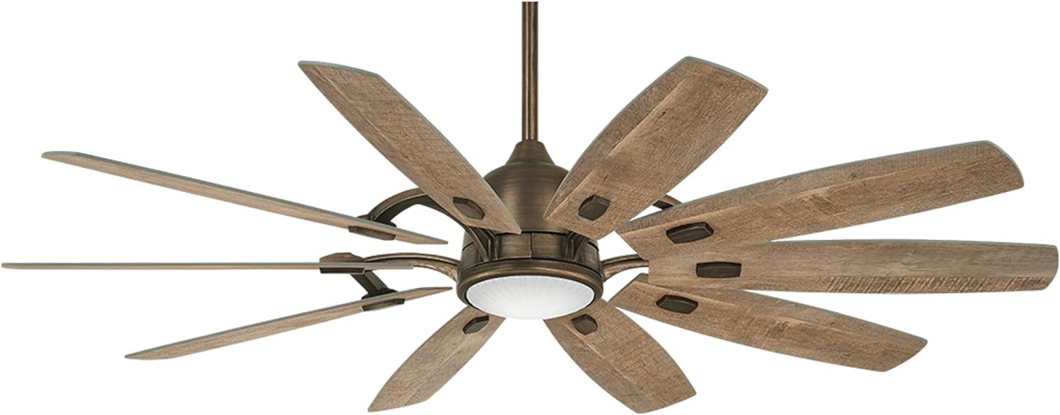 MINKA-AIRE F864L-HBZ Barn 65 Ceiling Fan with LED Light and DC Motor in Heirloom Bronze Finish