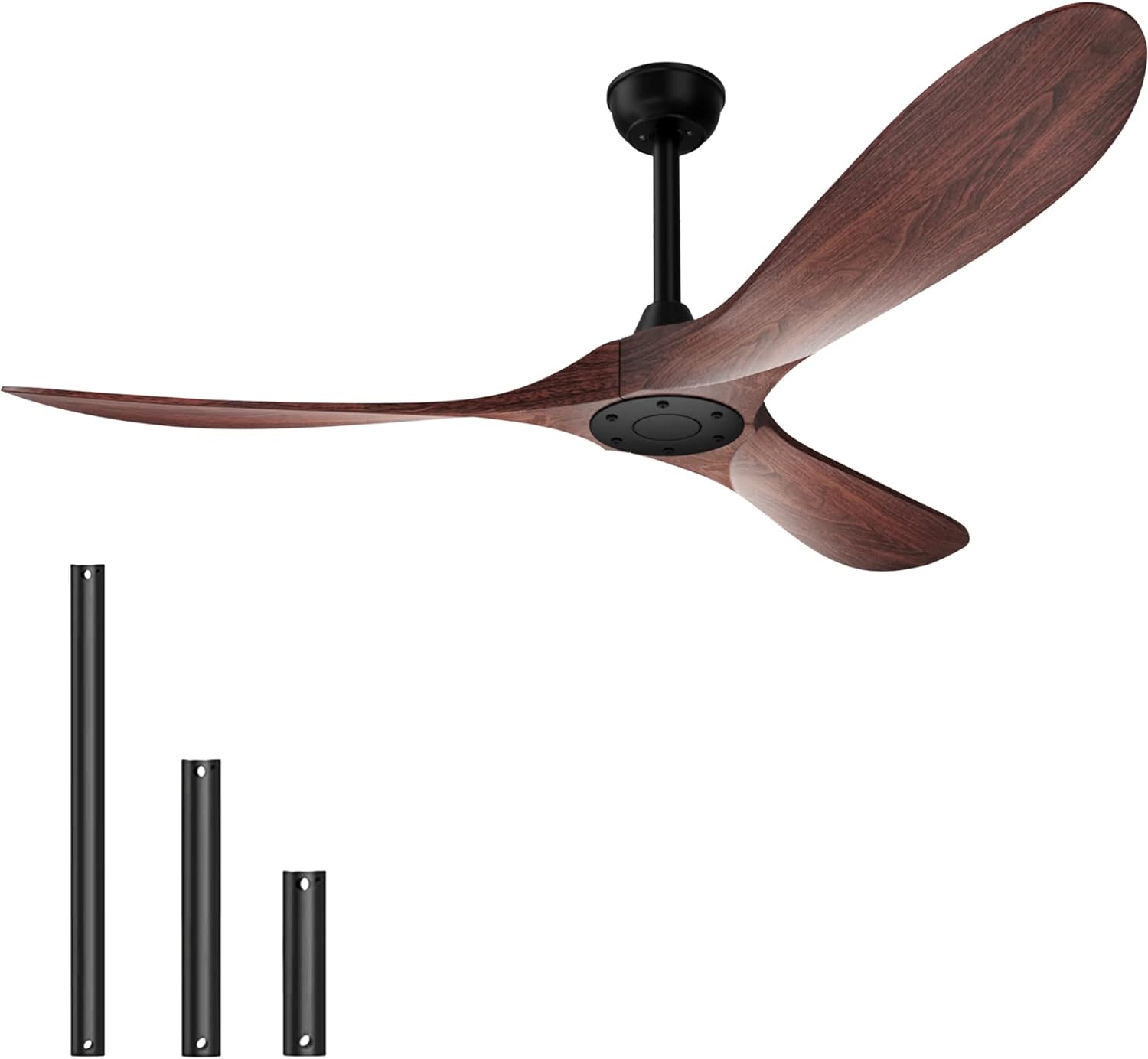 Outdoor Ceiling Fan 60 with Remote Control,Modern Reversible DC Motor for Patio Bedroom Living Room Outdoor Ceiling Fans walnut finish