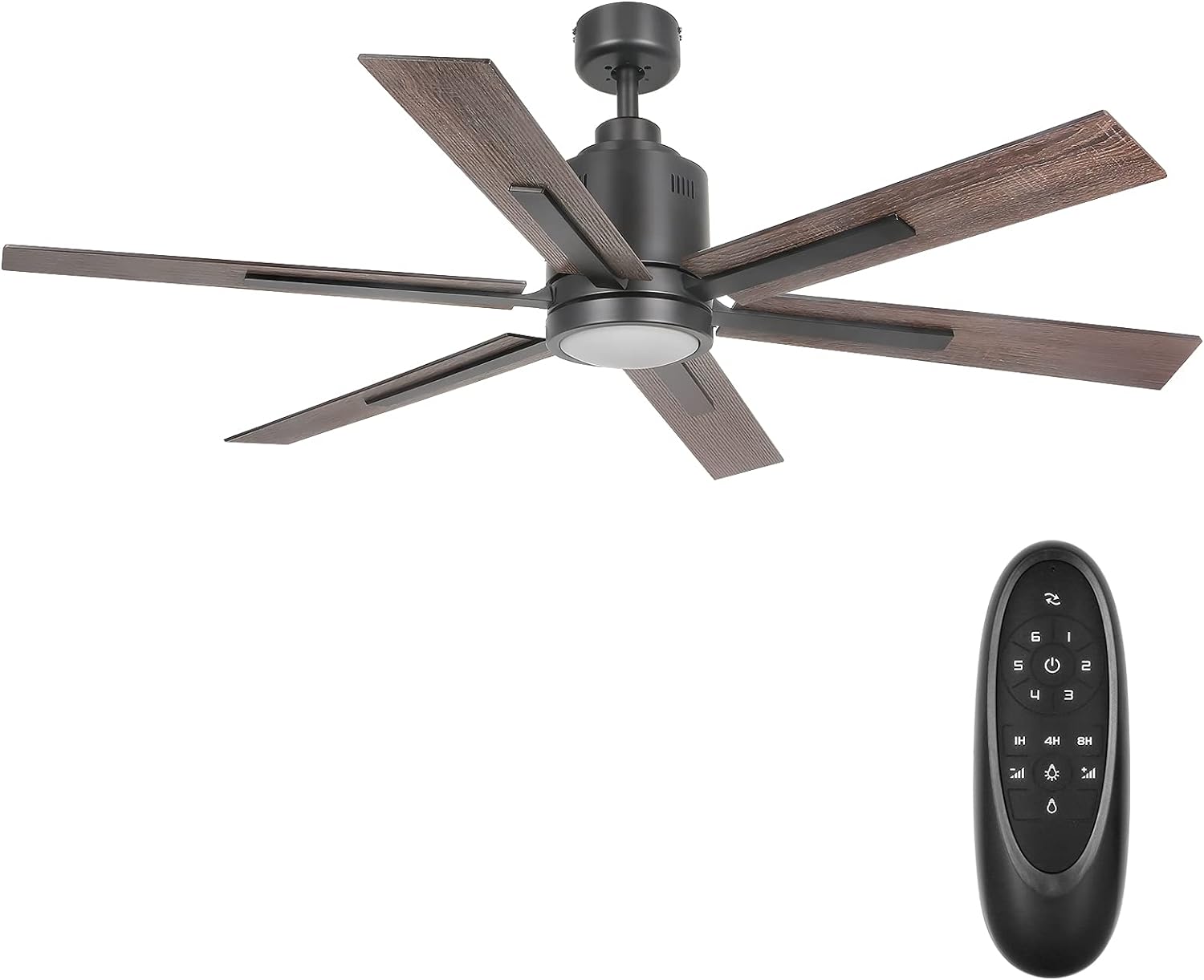 hykolity 60 Inch DC Motor Farmhouse Ceiling Fan with Lights Remote Control, Reversible Motor and Blades, ETL Listed Industrial Indoor Ceiling Fans for Kitchen, Bedroom, Living Room, Basement, Bronze