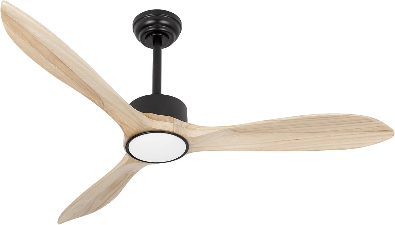 Ceiling Fans,52in Wood Ceiling Fans with lights and Remote,22W LED Light Outdoor Ceiling Fans, 6 Speeds,Reversible DC Motor,3 Wood Blades for Bedroom,Living Room,Farmhouse,Patios