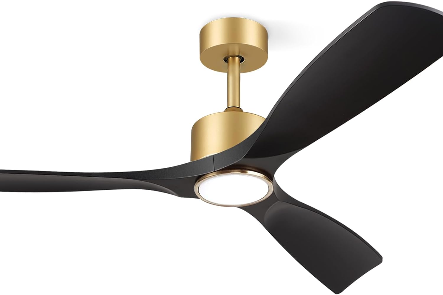 Ceiling Fans with Lights, Ceiling Fans with Lights and Remote Control, 52 inch Ceiling Fan with Light, Outdoor Ceiling Fans for Patios 3 Blade Bedroom Living Room-Matte Black and Gold