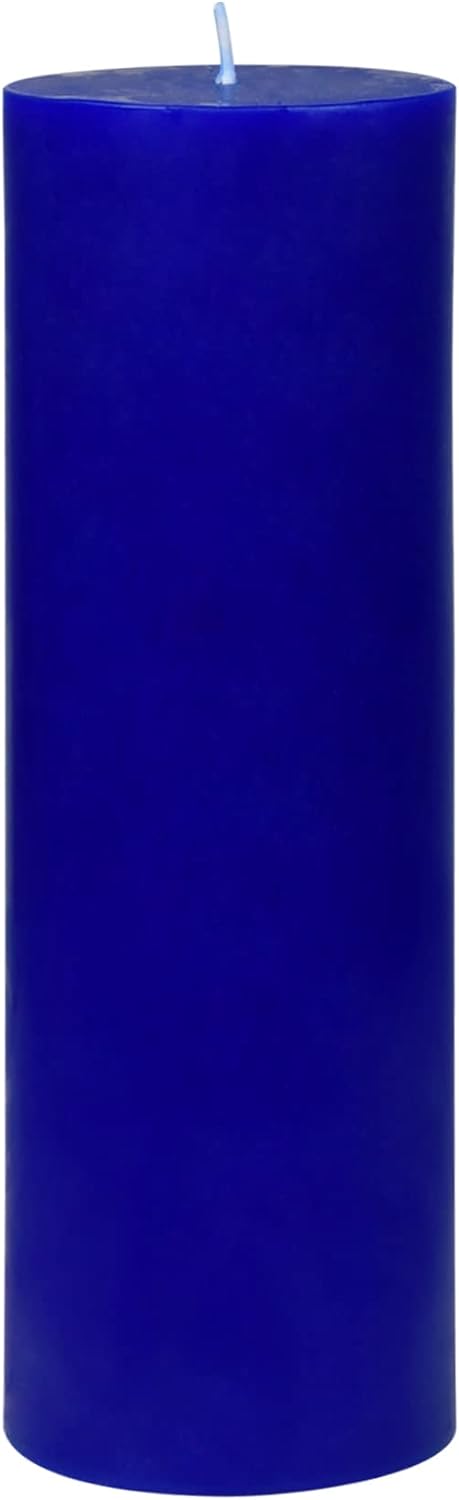 3 x 9 Inch Blue Pillar Candle, 3 D x 9 H, Blue