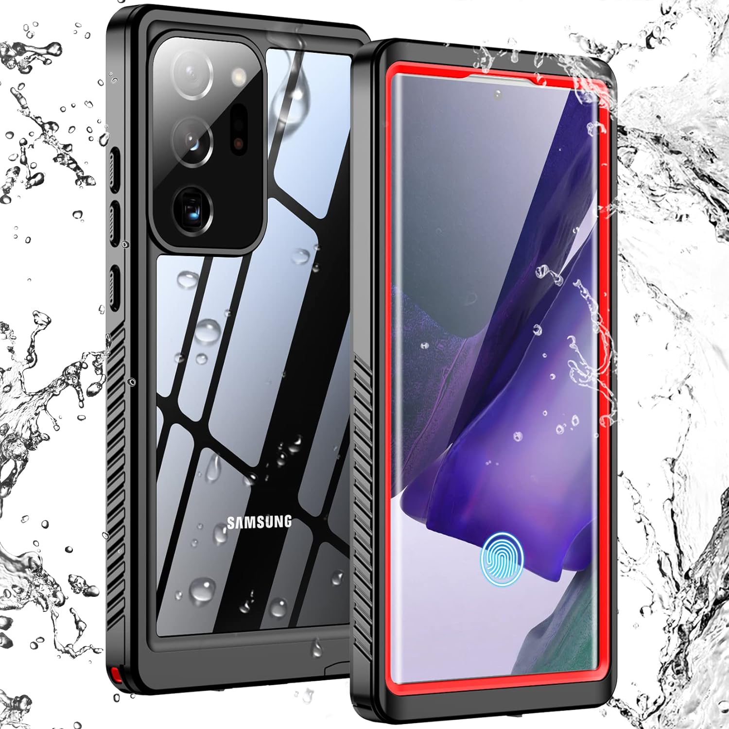 Temdan for Samsung Galaxy Note 20 Ultra Case Waterproof, Built in Screen Protector 360 Full Body Heavy Duty Shockproof IP68 Waterproof Note 20 Ultra Case for Samsung Note 20 Ultra 5G 6.9-Red