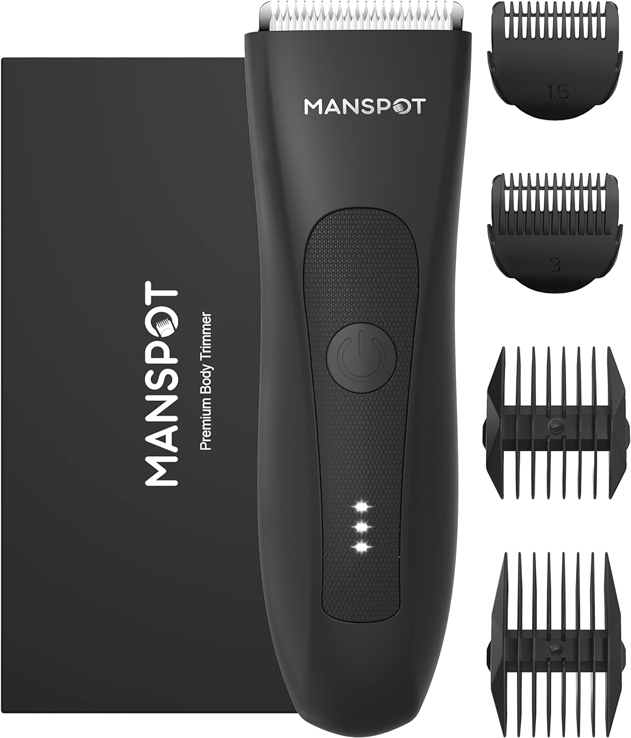 MANSPOT Manscape Groin Hair Trimmer for Men, Electric Ball Trimmer/Shaver, Replaceable Ceramic Blade Heads, Waterproof Wet/Dry Groin & Body Shaver Groomer, 90 Minutes Shaving After Fully Charged