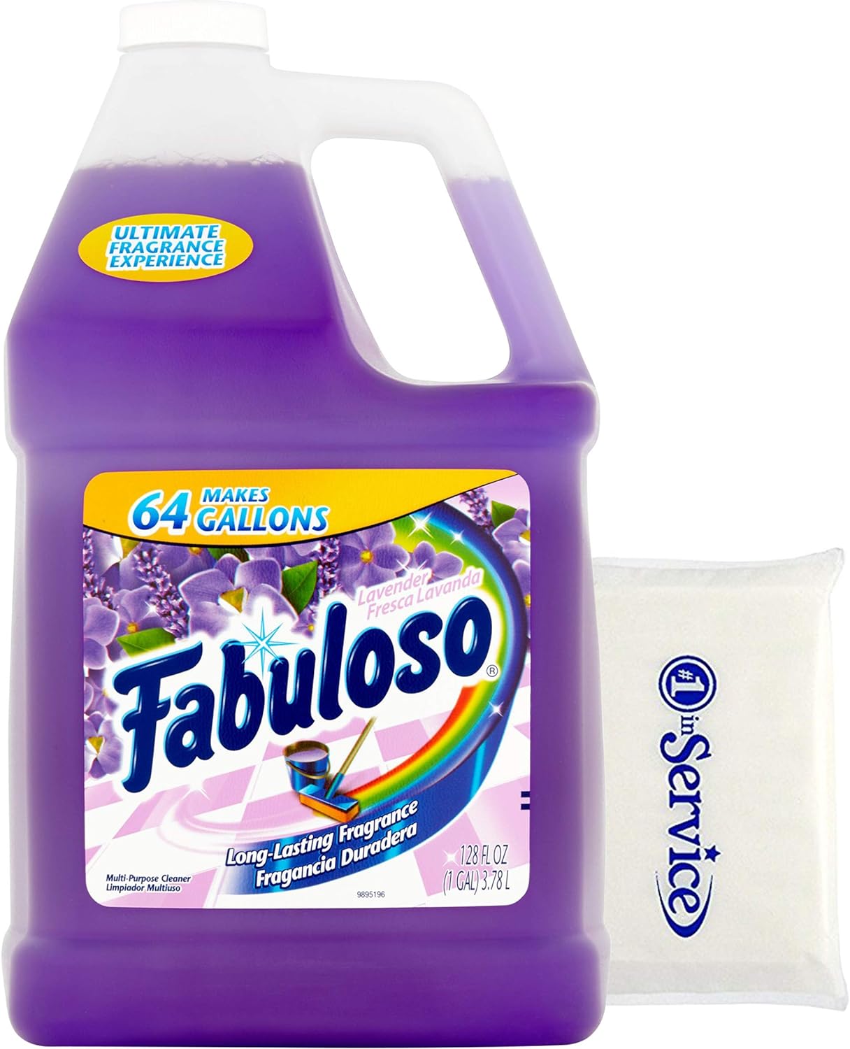 Number 1 In Service Fabuloso Makes 64 Gallons Lavender Purple Liquid Multi-Purpose Professional Household Non Toxic Fabolous Hardwood Floor Cleaner Bundled Wallet Tissue pack