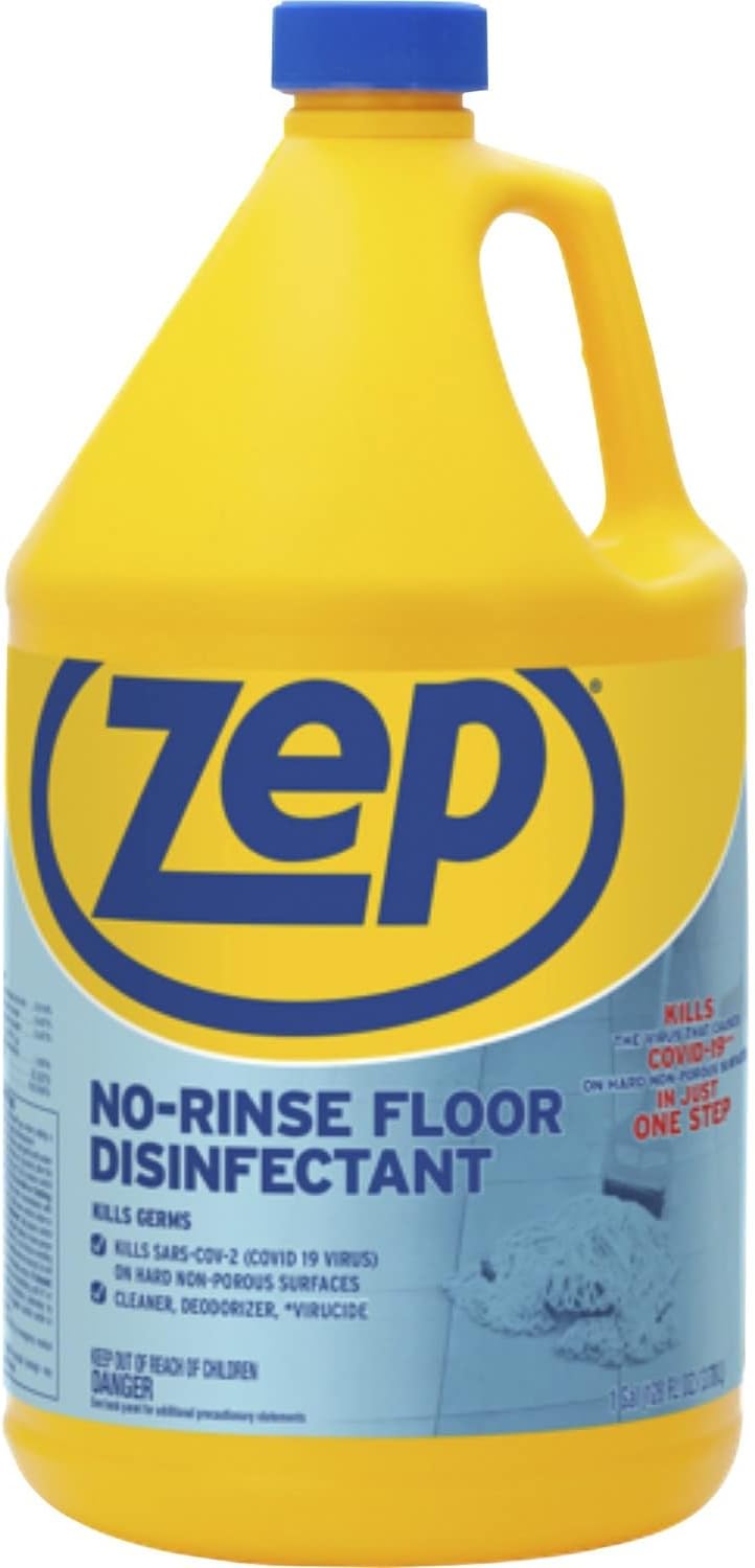 Zep, ZPEZUNRS128, No Rinse Floor Disinfectant, Blue,1Each