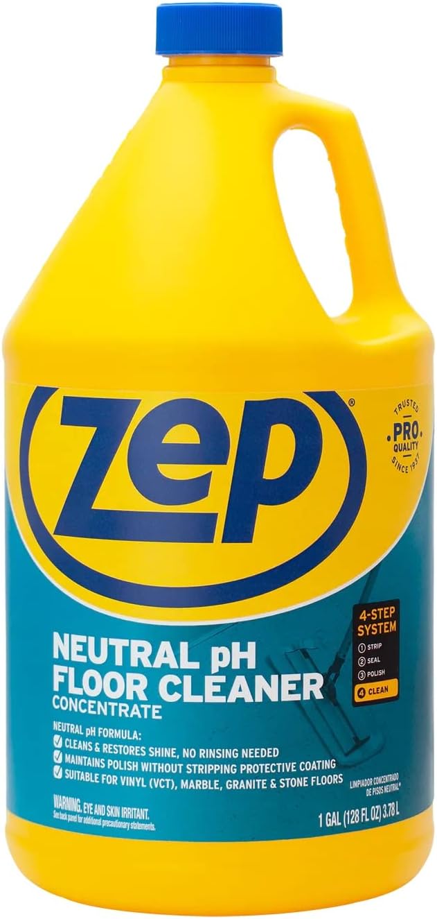 Zep Neutral PH Industrial Floor Cleaner - 1 Gallon - ZUNEUT128 - Concentrated Pro Trusted All-Purpose Floor Cleaner