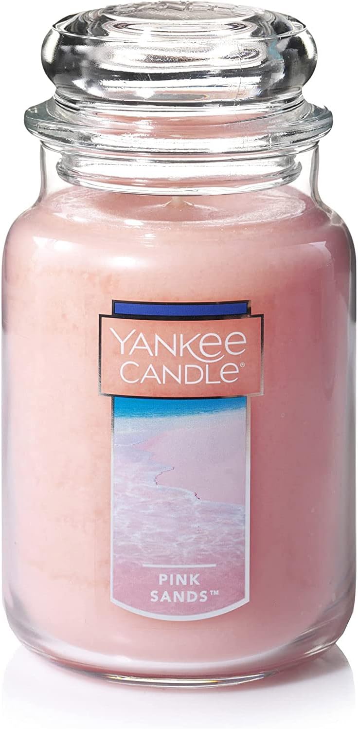 Yankee Candle Pink Sands Scented, Classic 22oz Large Jar Single Wick Candle, Over 110 Hours of Burn Time